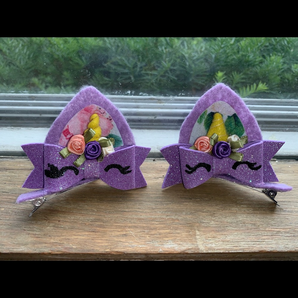 Cat ear barrettes